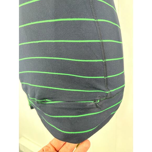 Lululemon Full Tilt Long Sleeve Shirt Womens 4/6 Slalom Stripe Green Navy - Picture 7 of 13